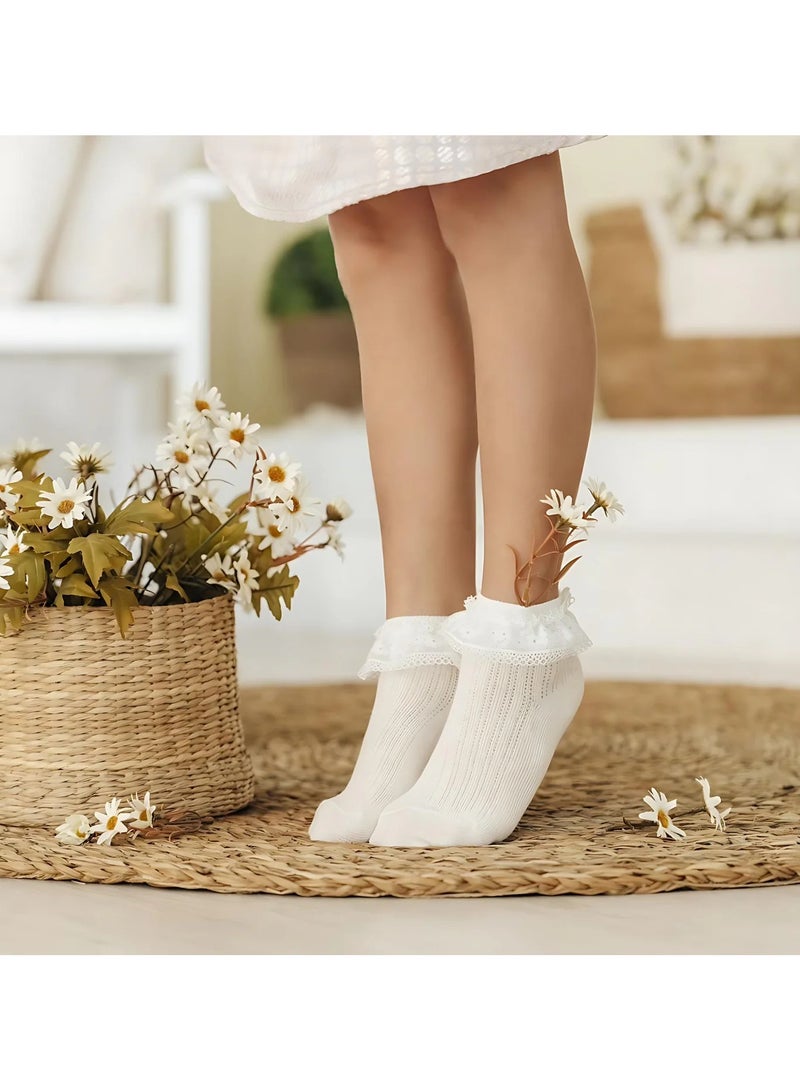 Rawda's Frilly Ruffle Cotton Blend Socks - Kids Charm for Everyday Wear