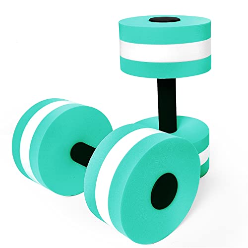 Timoo Aquatic Dumbells Set of 2 Water Dumbbells for Water Aerobics Water Weights for Pool Exercise Set High-Density EVA-Foam Pool Dumbbells, Purple - Image 1