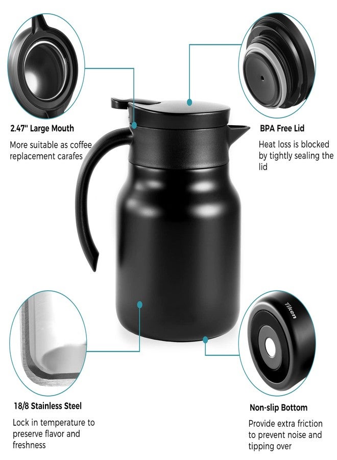 Tiken Coffee Server, 800ML (27 Oz) Thermal Coffee Carafe, Stainless Steel Insulated Vacuum Coffee Carafes For Keeping Hot - Matte Black - Image 4