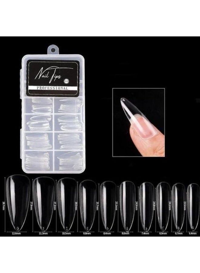 شرائط لاصقة شفافة للأظافر من مايا جوليري، 100 قطعة، مع علبة، للنساء والفتيات - Image 1