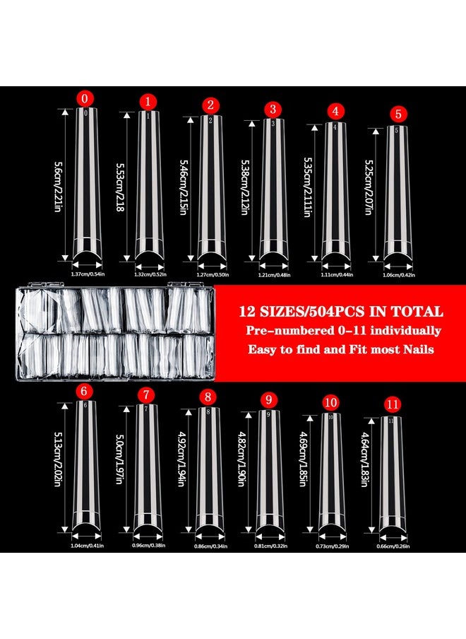 504Pcs 3Xl Coffin Nail Tips No C Curve Clear Extra Long Coffin Nail Tips For Acrylic Nails Professional Flattened Half Cover False Nails With Box Acrylic Nail Tips For Nail Salons Home 12 Sizes - pzsku/Z96FBCA0CD9E30E2A85E8Z/45/_/1683269526/37817852-3223-4cb4-aada-6554b92adfba