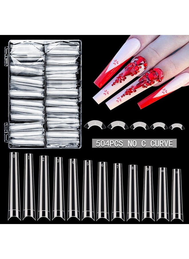 504Pcs 3Xl Coffin Nail Tips No C Curve Clear Extra Long Coffin Nail Tips For Acrylic Nails Professional Flattened Half Cover False Nails With Box Acrylic Nail Tips For Nail Salons Home 12 Sizes - pzsku/Z96FBCA0CD9E30E2A85E8Z/45/_/1683269532/a601b210-4d8a-4be6-ab00-a2b58090f49b