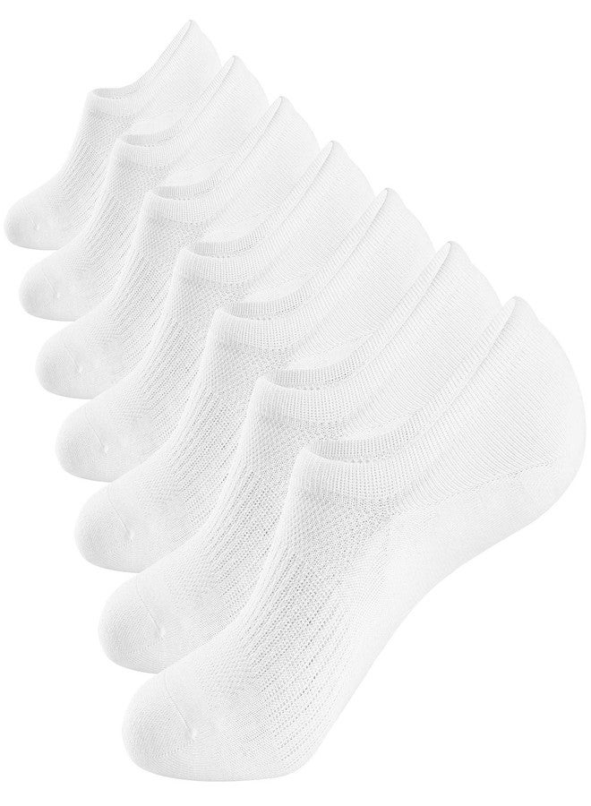 WANDER No Show Socks Mens 7 Pairs Cotton Thin Non Slip Low Cut Mens Invisible Casual Socks (7white, Size 9-11) - Image 1