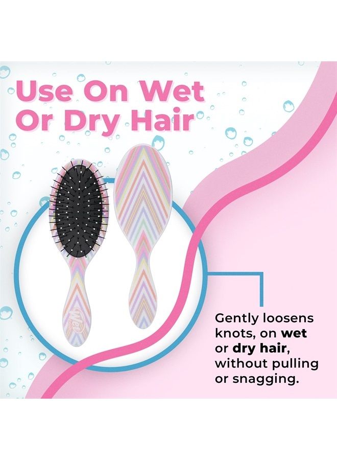 Wet Brush Hair Brush Kids Detangler - Detangling Knots, Snag-Free, Anti-Static Brush, Intelliflex Bristles, No pain, Split-Ends & Hair Breakage, Chevron Print, Easy Hold, Child-Friendly Size - Image 4