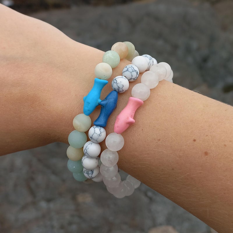 Fahlo Shark Tracking Bracelet, Elastic, supports Saving The Blue, one size fits most for Men and Women (Lava Stone) - Image 2