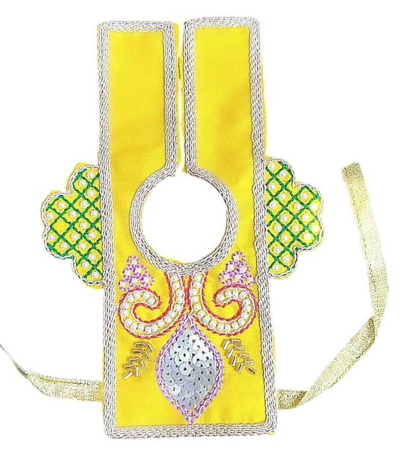 Partish Laddu Gopal Heavy Dress with Mukut l Ladoo Gopal Dress l Bal Gopal l Kanha Ji Thakur Ji Heavy Dress Size 1 2 4 5 6 (Yellow, Size 5) - Image 4