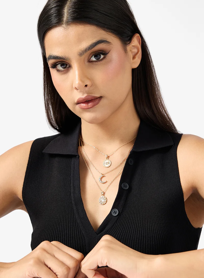 ELLA Layered Multi Charm Boho Necklace