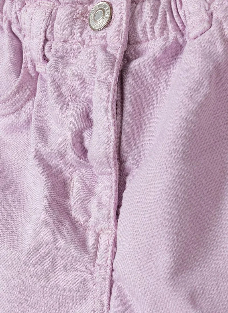 MINOTI Kids Girls' Denim Shorts with Frayed Hem & Elastic Waistband