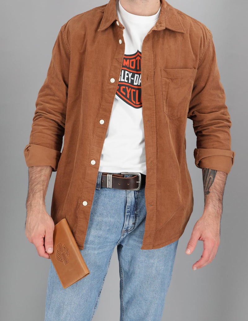 HARLEY DAVIDSON Harley-Davidson Men's Genuine Leather Rfid Blocking Rodeo Wallet, Cognac (Indo), Standard - Image 5