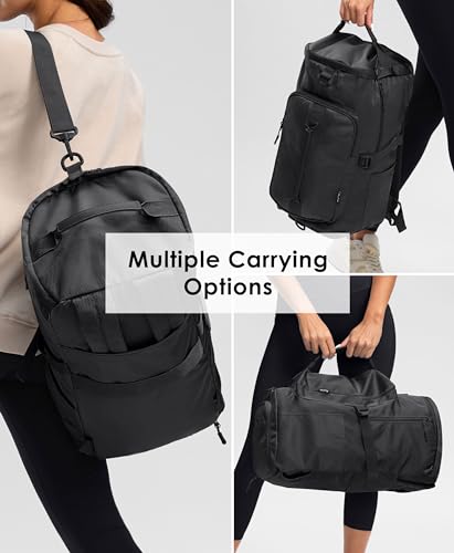 Uselike Gym Bag for Women with Shoe Compartment and Wet Pocket Convertible Gym Backpack workout Duffel Bag Multiple Pockets 30L - Image 3