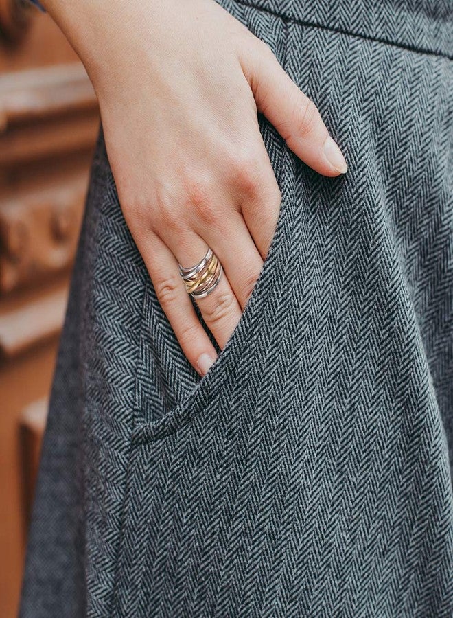 Jinbaoying Knot Cross Ring Enhancers for Women Statement Funky Trendy Love Fashion Engagement Ring Stainless Steel Silver Gold Rose Gold Plated Friendship Ring - Image 4