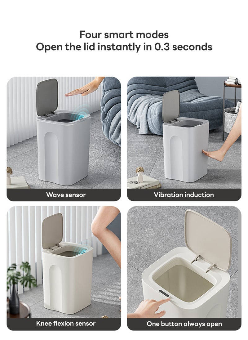 Sharpdo - 16L Smart Trash Can for Home Office and Bathroom, with Automatic Sensor Flip-Up Lid, Rechargeable Model - Image 1