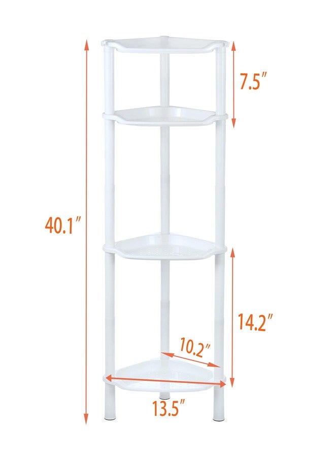 SLZBCY 4 Tier Corner Shower Caddy, Rustproof, Plastic Shower Organizer for Bathroom, Bathtub, Shower pan, Bath Accessories Shower Caddies, 13.5 x 10 x 33.5 Inches, White (Round Slot White 4 Tier) - Image 5