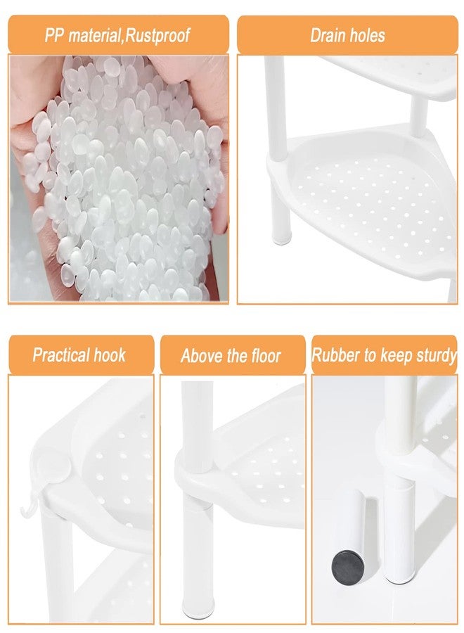 SLZBCY 4 Tier Corner Shower Caddy, Rustproof, Plastic Shower Organizer for Bathroom, Bathtub, Shower pan, Bath Accessories Shower Caddies, 13.5 x 10 x 33.5 Inches, White (Round Slot White 4 Tier) - Image 4