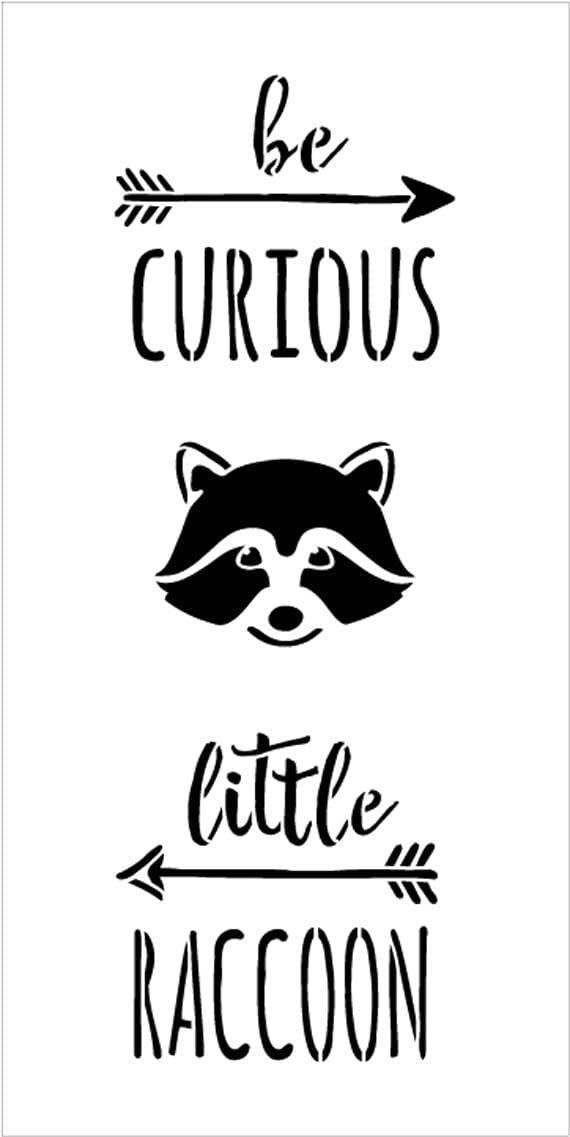 Ivana's Be Curious Little Raccoon - Tall Woodland - Word Art Stencil - 5" x 10" - STCL1762_1 - - Image 2