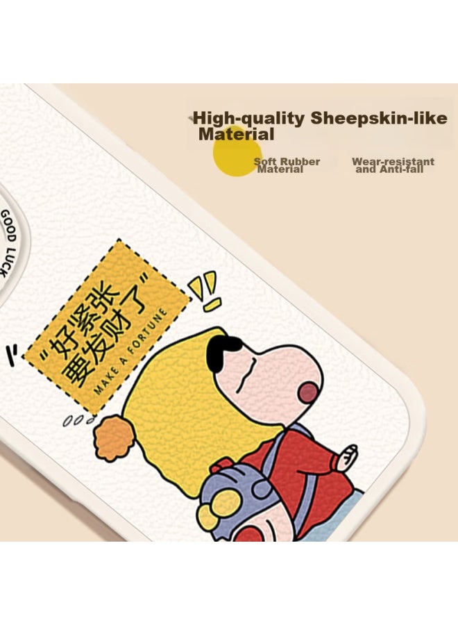 Smorss Apple 16 Pro Max Phone Case Iphone 16 Pro Max Protective Cover Full Coverage Lens Painted Sheepskin Silicone Anti-fall Soft Shell For Men And Women, Get Rich! - Image 3