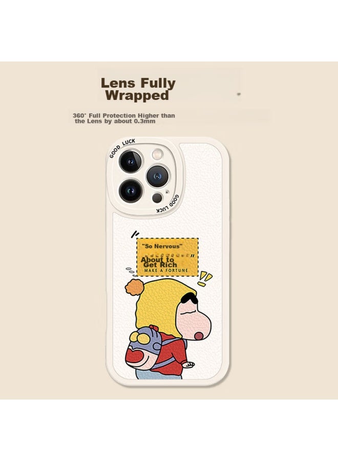 Smorss Apple 16 Pro Max Phone Case Iphone 16 Pro Max Protective Cover Full Coverage Lens Painted Sheepskin Silicone Anti-fall Soft Shell For Men And Women, Get Rich! - Image 2