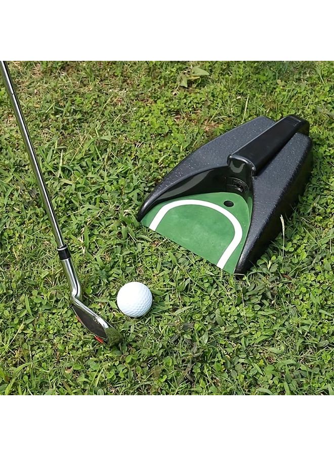 سجادة الجولف المحمولة للممارسة وضع البيض، عودة تلقائية، متينة من ABS، خضراء واقعية، مدمجة، خفيفة الوزن، سوداء - Image 3