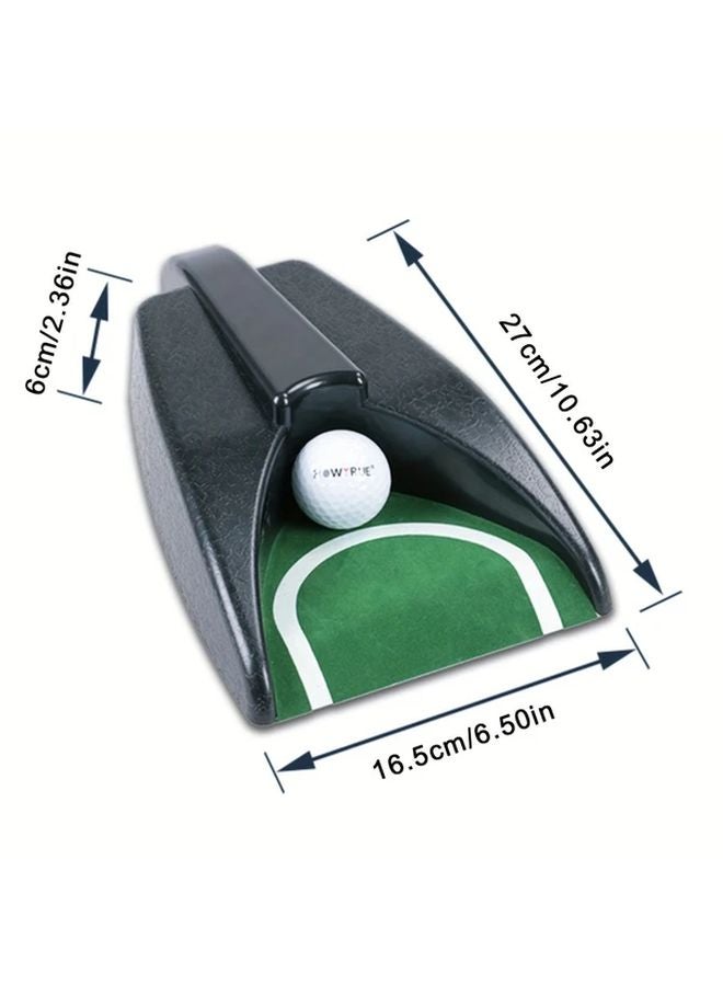 سجادة الجولف المحمولة للممارسة وضع البيض، عودة تلقائية، متينة من ABS، خضراء واقعية، مدمجة، خفيفة الوزن، سوداء - Image 5