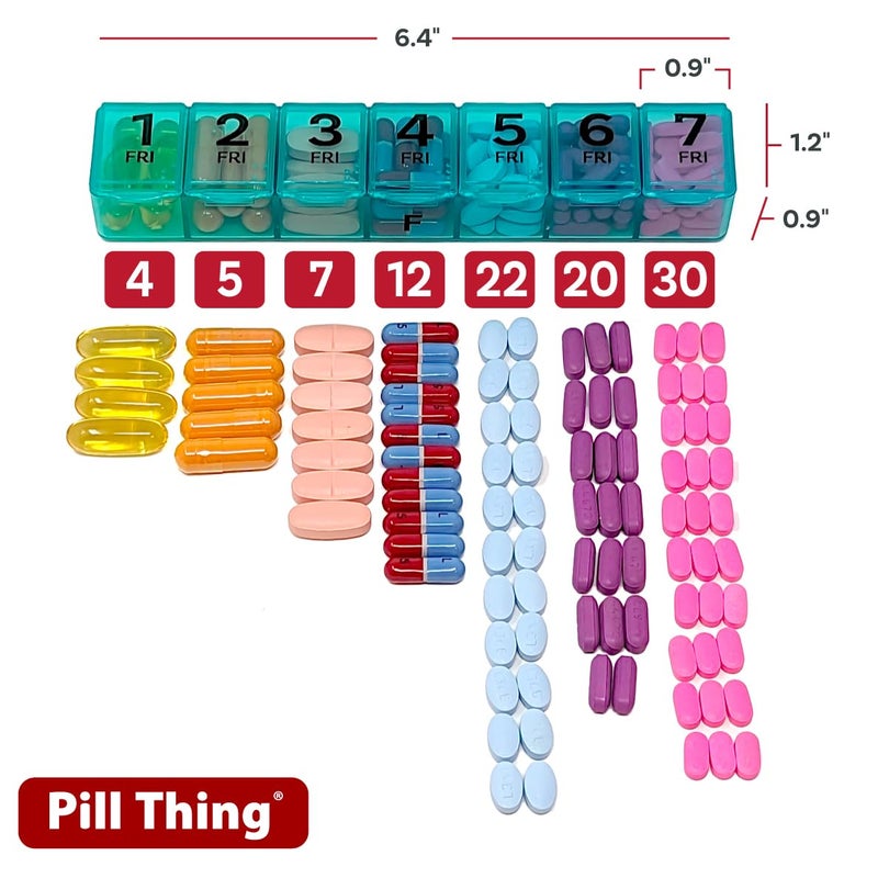 pill thing 7 Times a Day Weekly Pill Box Organizer Case, Secure 7X Pillbox with Medication Schedule, Includes Premium Lifetime Subscription to Medisafe App (7 Time-a-Day) - Image 3