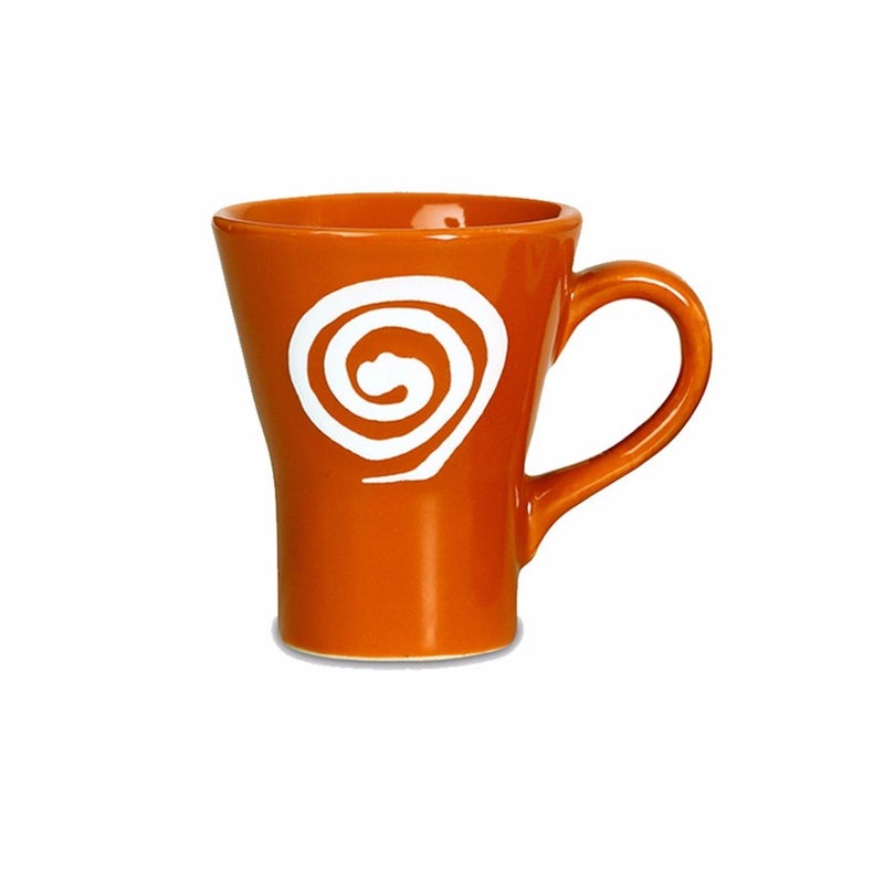 Caffeine Ceramic Handmade Orange Doodle Tea Cup (Set of 1) - Image 1