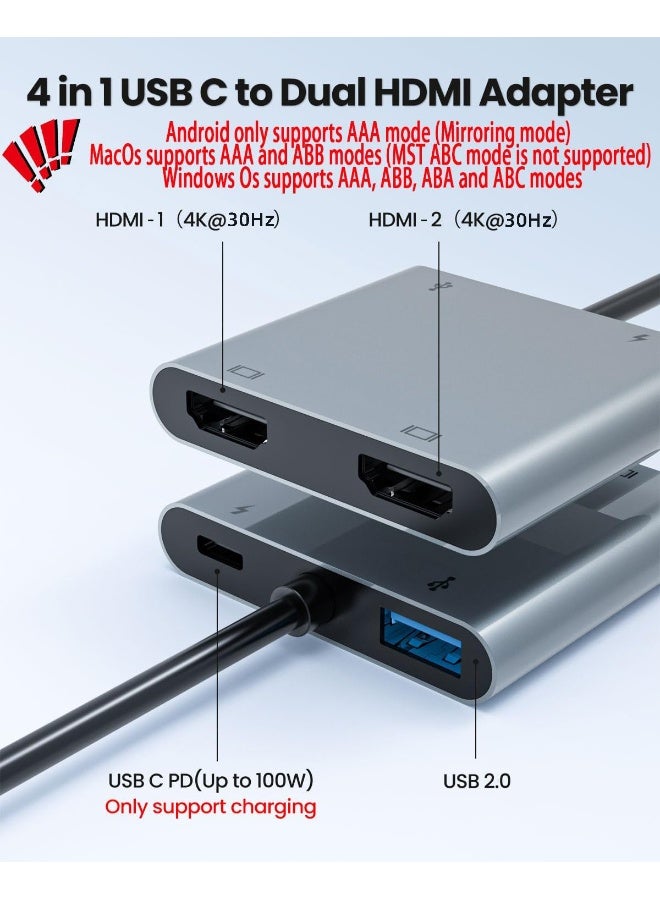 Type-C 4-in-1 Dual-Screen USB Docking Station - Image 2