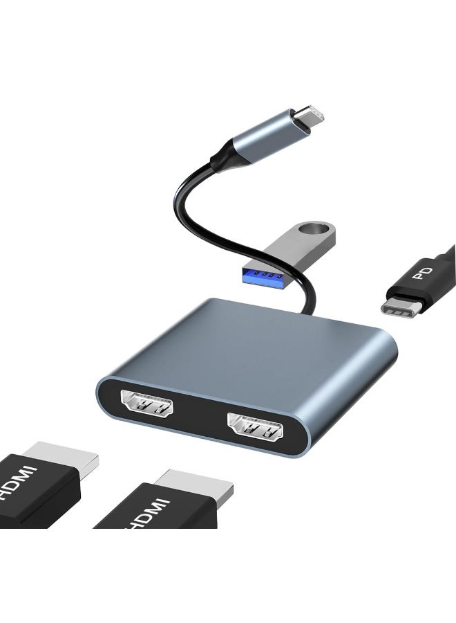 Type-C 4-in-1 Dual-Screen USB Docking Station - Image 1