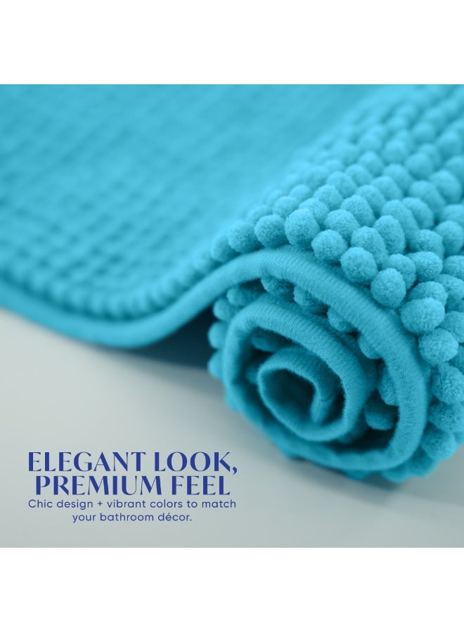 DIVEENAS Diveena's Non-Slip Bathroom Mat – 40x60cm Super Soft Microfiber Bath Mat, Quick-Dry & Machine Washable Bath Rug for Bathroom or Powder Room & Home | Blue - Image 4