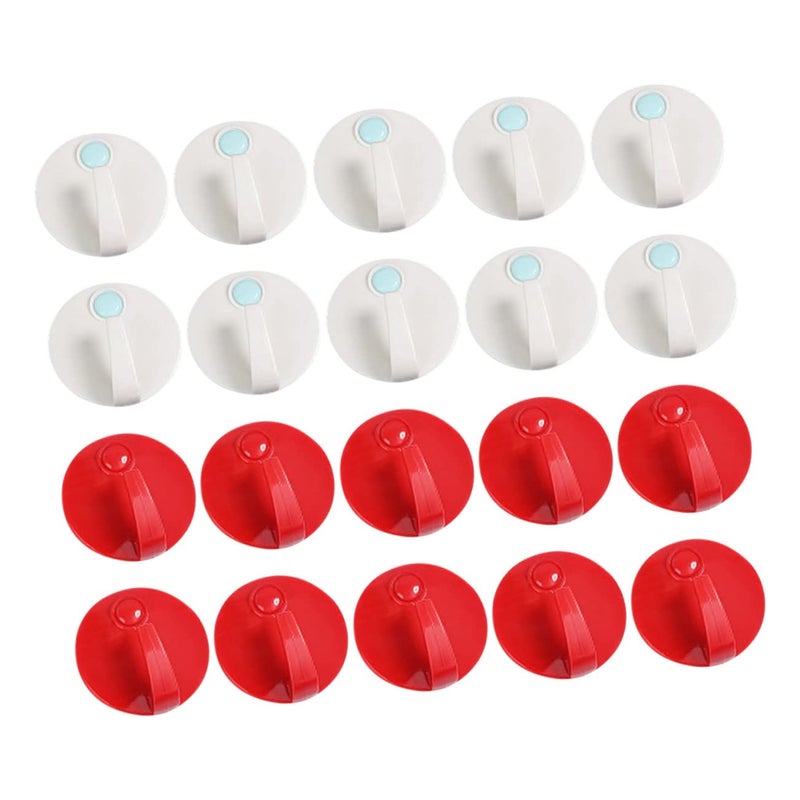 20 Pack Clear Plastic Adhesive Wall Hooks for Kitchen Bathroom Storage - Image 2