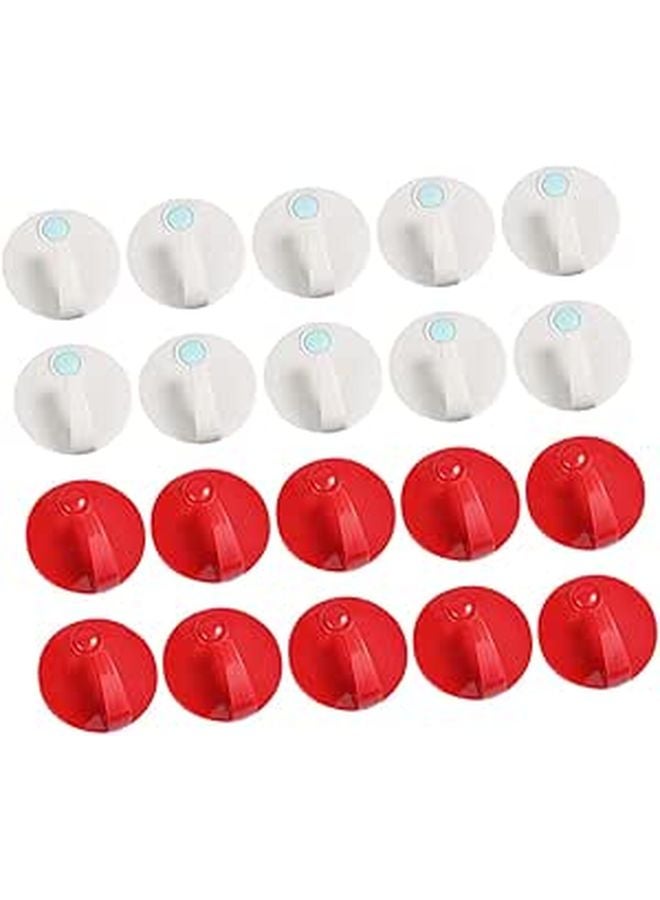 20 Pack Clear Plastic Adhesive Wall Hooks for Kitchen Bathroom Storage - Image 1