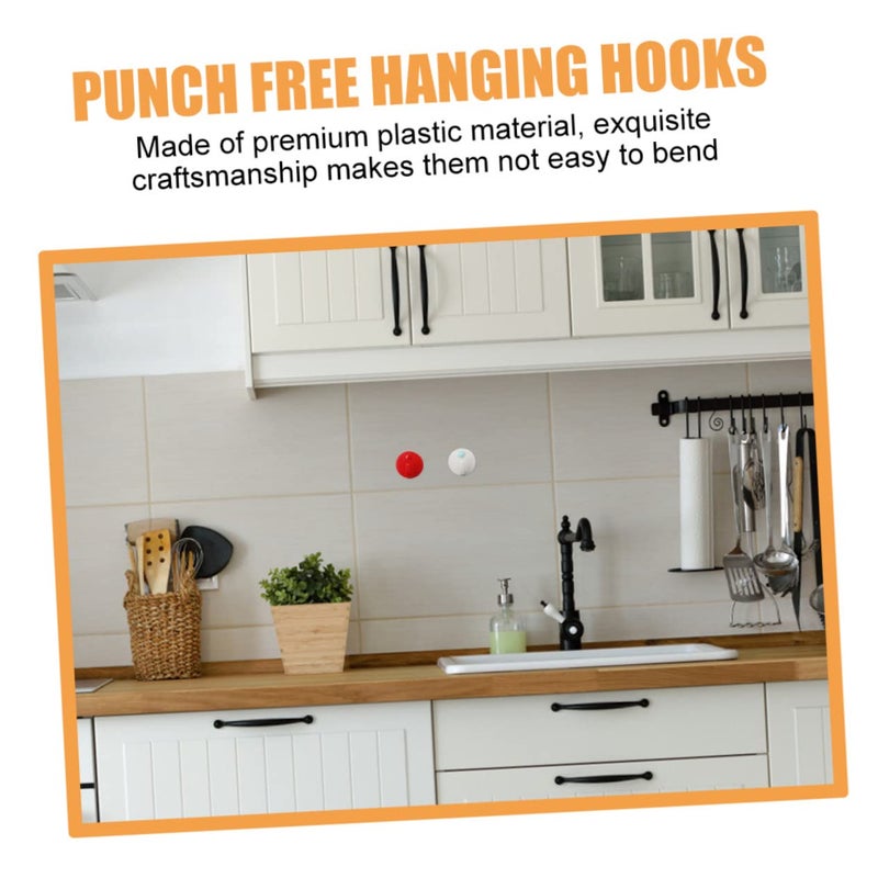 20 Pack Clear Plastic Adhesive Wall Hooks for Kitchen Bathroom Storage - Image 3