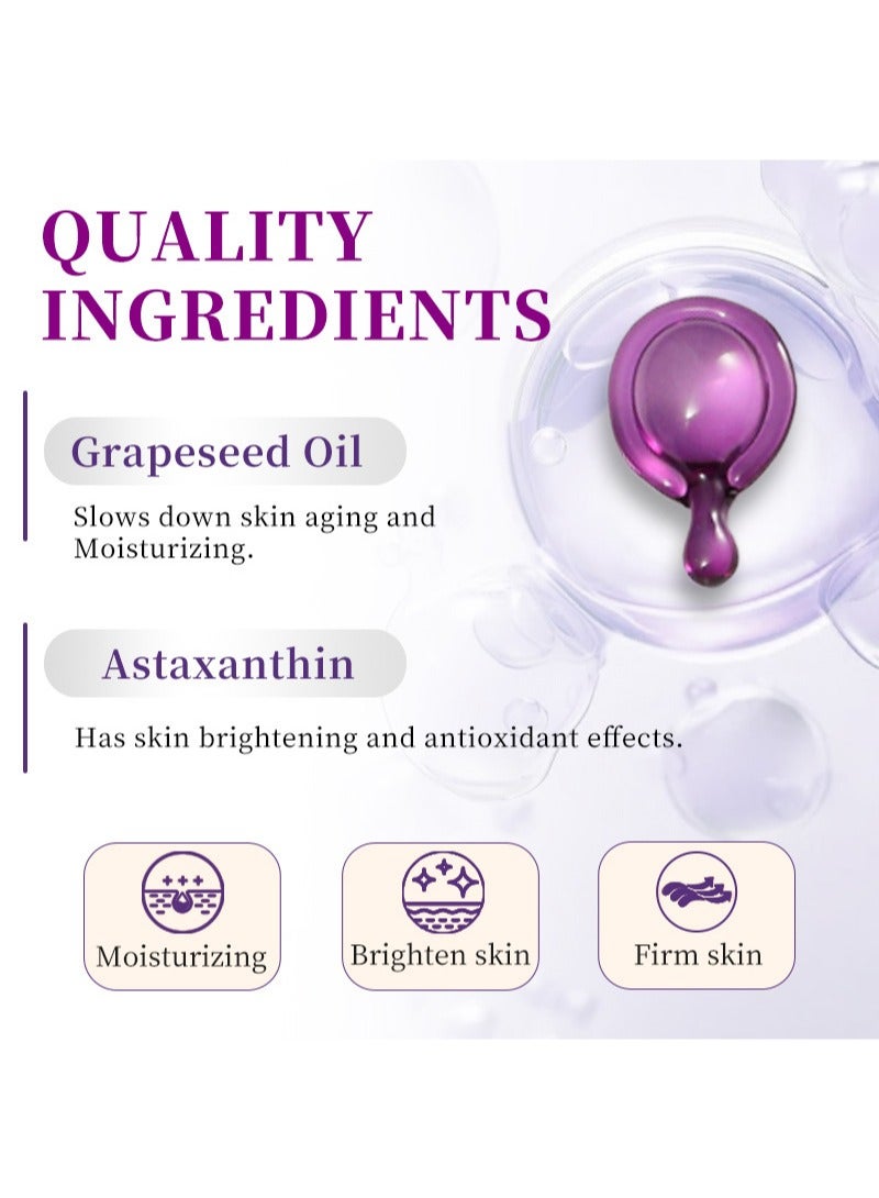 lansiyi Grape Seed Oil Capsules 20 Individual with Grape Seed Oil and Hyaluronic Acid,Anti-Aging Eye Capsules and Instant Lift,Reduces Fine Lines,Wrinkles and Dark Circles,Refreshing Texture  - Image 2