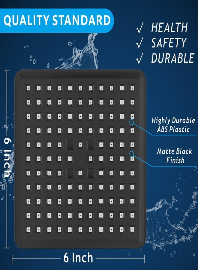 Voolan High Pressure Rain Shower Head - Luxury Modern Look - The Adjustable Replacement For Your Bathroom Showerhead - 6" Square High Flow Pressure Boosting Showers (Matte Black) - Image 5