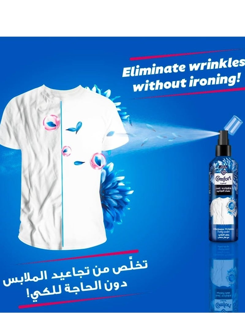 Comfort Anti-wrinkle Spray for clothes, Iris and Jasmine, eliminates wrinkles without iron or steamer and freshly scented, 200ml - Image 5