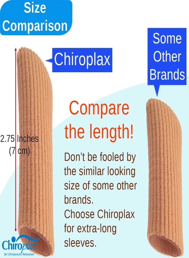 Chiroplax Toe Caps Sleeves Cushions Protectors Tubes Fabric & Gel Lining Finger Toe Separator for Bunion, Hammer Toe, Callus, Corn, Blister (X-Large, 5 Pack) - Image 4
