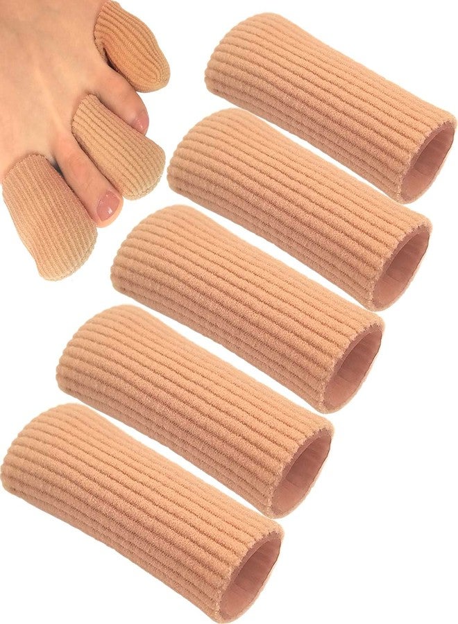 Chiroplax Toe Caps Sleeves Cushions Protectors Tubes Fabric & Gel Lining Finger Toe Separator for Bunion, Hammer Toe, Callus, Corn, Blister (X-Large, 5 Pack) - Image 1