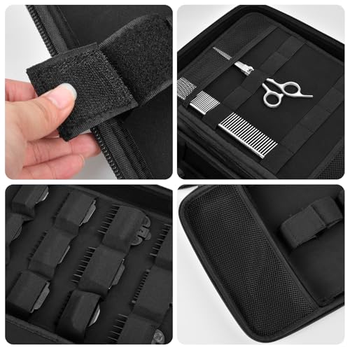 Boobowl Hard Travel Case for Hair Clippers, Hair Cutting Barber Supplies Organizer Bag, Trimmer Storage Holder for Ufree/for Wahl/for Andis Men Razor Guard Grooming Kits -Black - Image 3