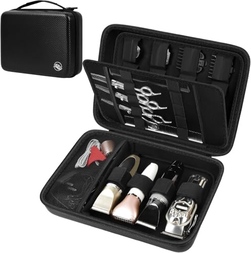 Boobowl Hard Travel Case for Hair Clippers, Hair Cutting Barber Supplies Organizer Bag, Trimmer Storage Holder for Ufree/for Wahl/for Andis Men Razor Guard Grooming Kits -Black - Image 1