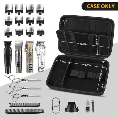 Boobowl Hard Travel Case for Hair Clippers, Hair Cutting Barber Supplies Organizer Bag, Trimmer Storage Holder for Ufree/for Wahl/for Andis Men Razor Guard Grooming Kits -Black - Image 2