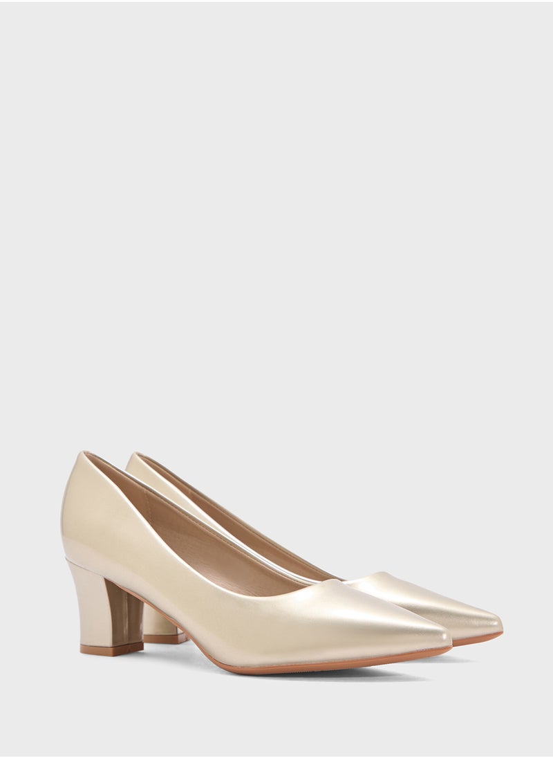SD.Felano Mid Block Heel Pointed Pump  - Image 4