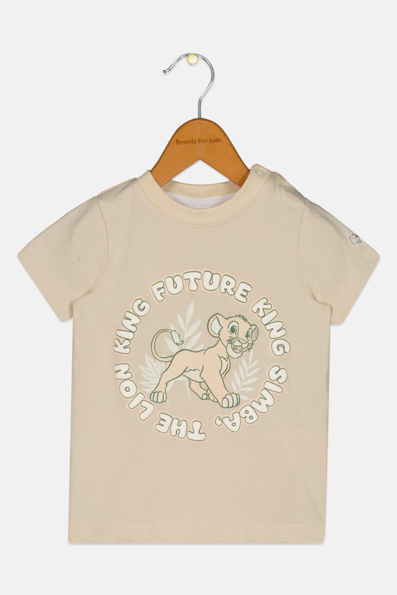 Disney Toddlers Boy The Lion King Graphic Print Short Sleeve T-Shirt, Light Beige - Image 3