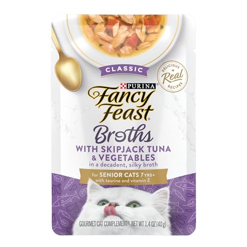 Fancy Feast Purina Fancy Feast Lickable Senior Wet Cat Food Broth Topper Classic with Skipjack Tuna and Vegetables - (Pack of 16) 1.4 Oz. Pouches - Image 1