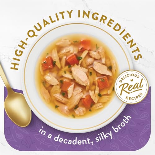 Fancy Feast Purina Fancy Feast Lickable Senior Wet Cat Food Broth Topper Classic with Skipjack Tuna and Vegetables - (Pack of 16) 1.4 Oz. Pouches - Image 2
