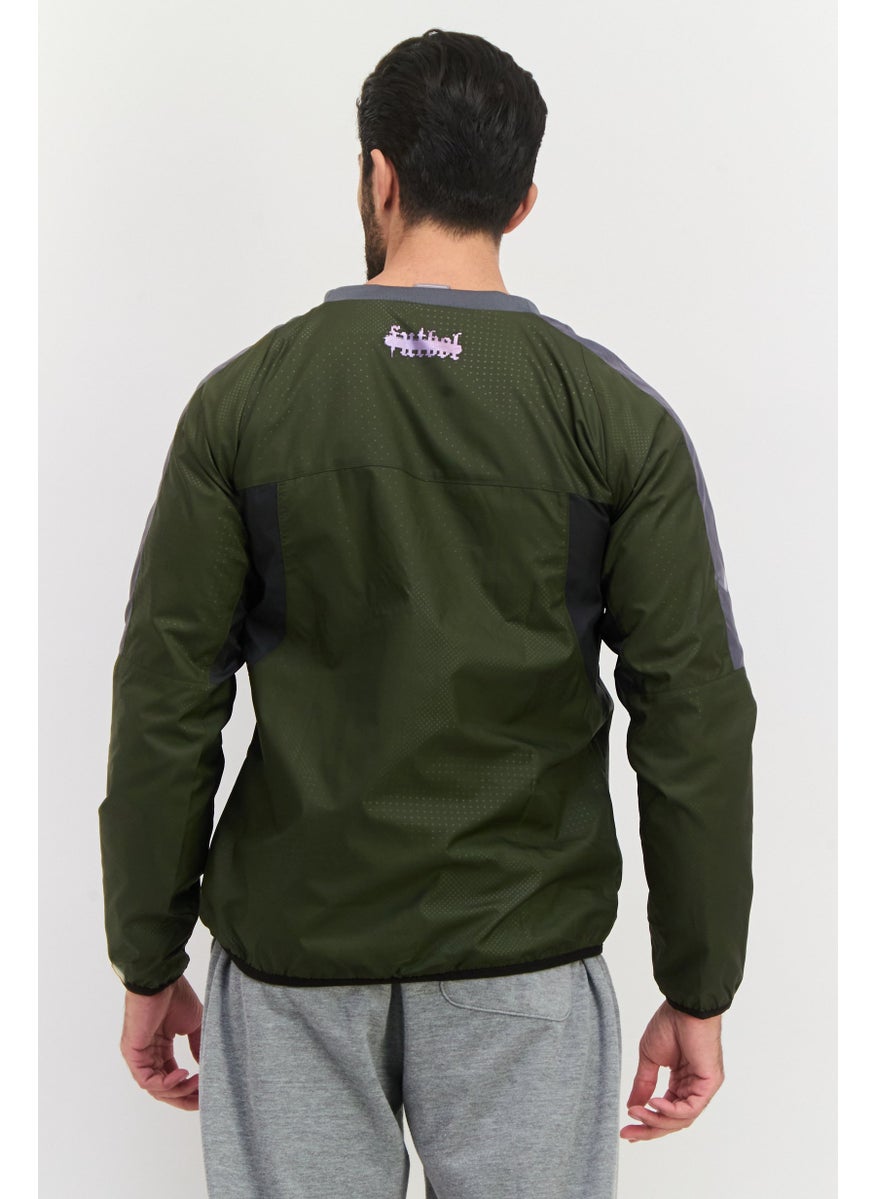 PUMA Men Allover Print Track Jacket, Olive Combo  - Image 3