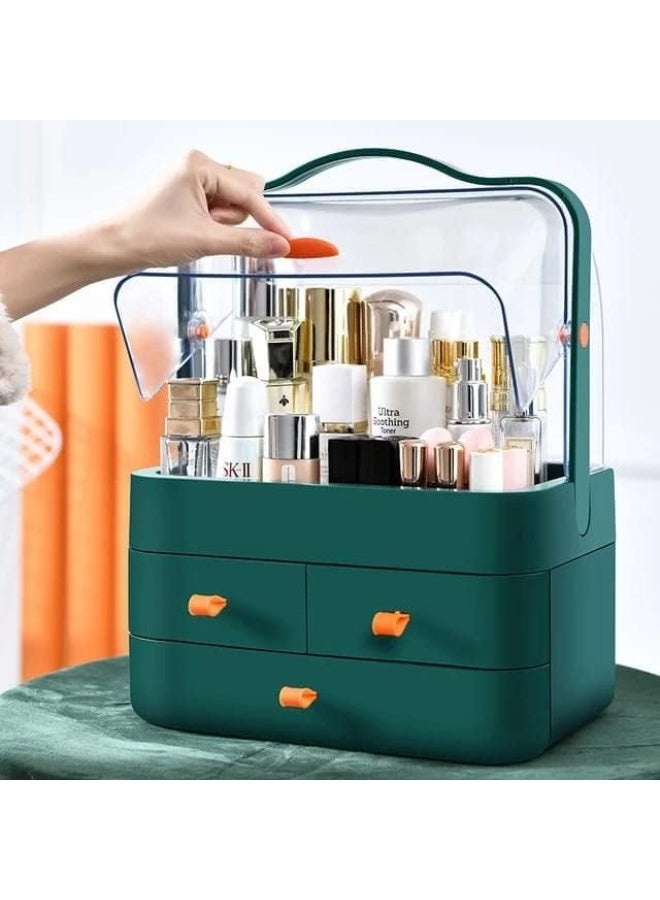 صندوق مكياج منظم مجوهرات صندوق حامل أقراط منظم للنساء والفتيات صندوق منظم مستحضرات التجميل مع غطاء صناديق عرض المكياج، منظمات العناية بالبشرة - Image 2