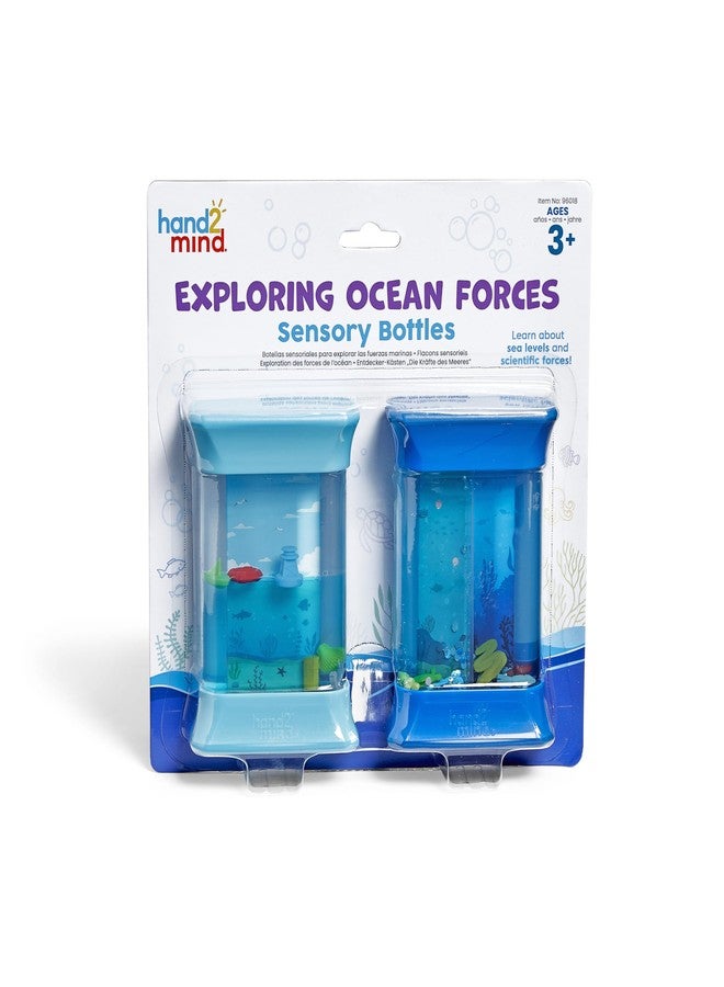 hand2mind hand2mind Exploring Ocean Forces Sensory Bottles, Quiet Fidget Toys for Kids 3-5, Toddler Learning Toys, Calming Corner Classroom, Calm Down Corner Supplies, Preschool Science Center Materials - Image 1