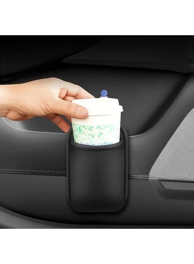Universal Car Cup Holder Trash Can Multi Functional Organizer White For Water Bottles Phones Keys Chargers Stable Non Slip Anti Tipping Emergency Brake - Image 3