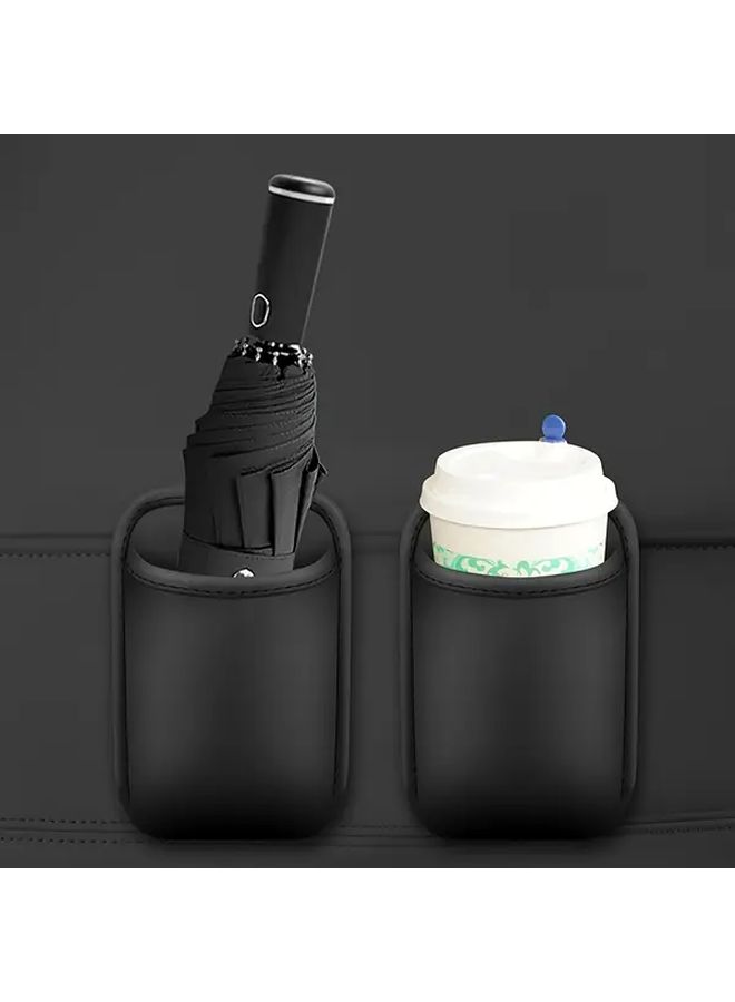 Universal Car Cup Holder Trash Can Multi Functional Organizer White For Water Bottles Phones Keys Chargers Stable Non Slip Anti Tipping Emergency Brake - Image 4