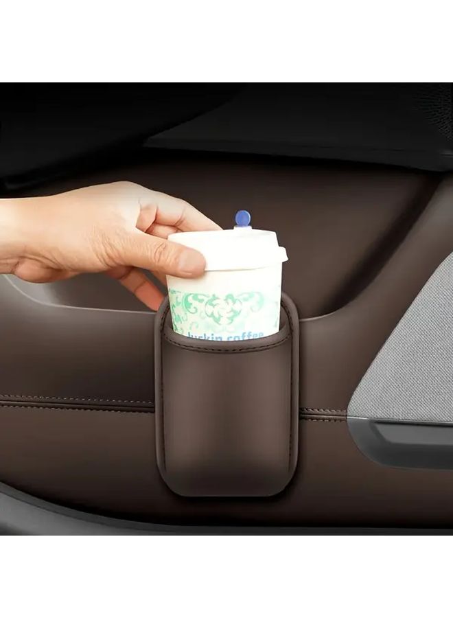 Universal Car Cup Holder Trash Can Multi Functional Organizer White For Water Bottles Phones Keys Chargers Stable Non Slip Anti Tipping Emergency Brake - Image 5