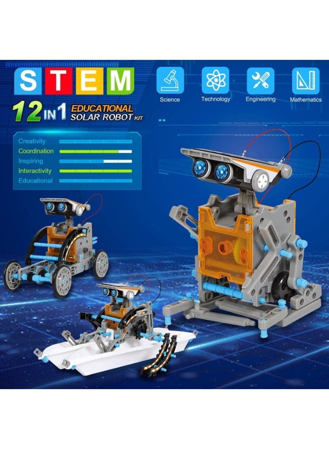 VUCATIN 12-in-1 Science Solar Robot Kit for Kids STEM Educational DIY Solar Powered Building Toys Experiment Set for Boys and Girls (190 Parts) - Image 4
